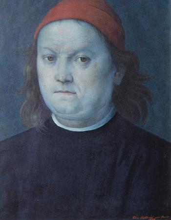Portrait of the artist by 
																	Eliseo Tuderte Fattorini