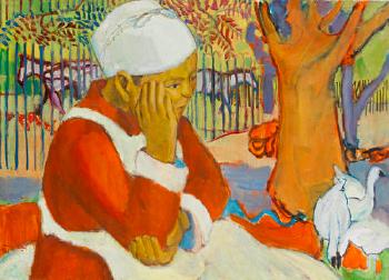 Pondering woman under tree by 
																	Elias Zayyat
