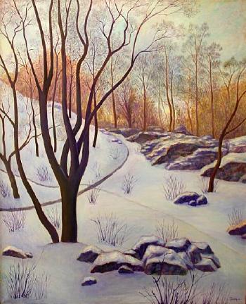 Central Park winter landscape by 
																	Frank Taira