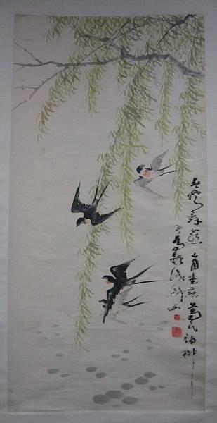 Swallows and Willow by 
																			 Li Gemin