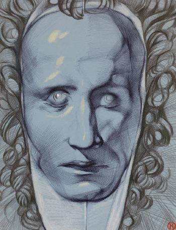 Gravedigger. Portrait of Alexander Pushkin by 
																	Otari Kandaurov
