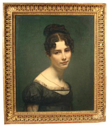 Portrait de jeune femme by 
																	Charles Philippe Auguste de Lariviere