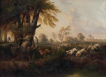 Scène de chasse by 
																	Charles Edouard Rougeot