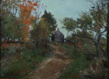 Barn in fall by 
																	John Ward Dunsmore