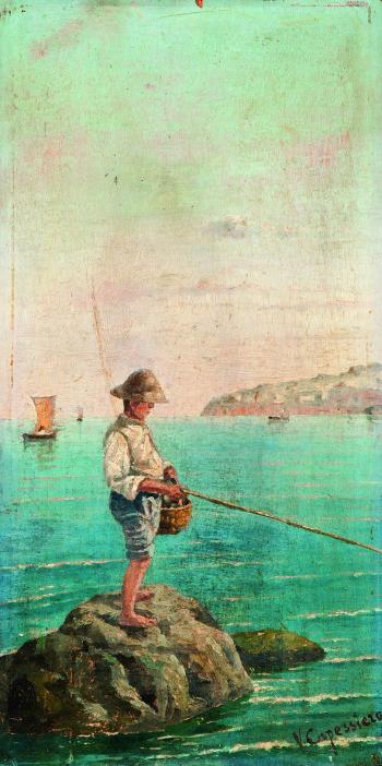 Pescatore nel Golfo di Napoli by 
																	Vittorio Capessiero