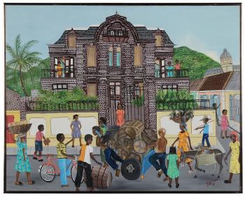 Busy Haitian street by 
																	Baptiste Jean Jean