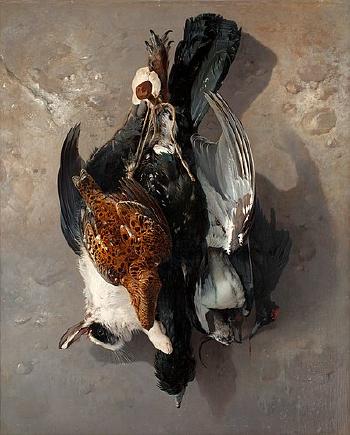 Still life with birds and rabbit by 
																			Theodor Lundh