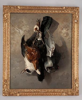 Still life with birds and rabbit by 
																			Theodor Lundh