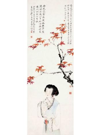 Maiden under the tree by 
																	 Jiang Danshu