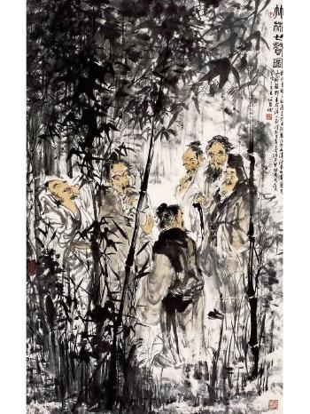 Seven sages of the bamboo grove by 
																	 Lai Wenyang