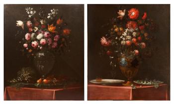 Bouquet de fleurs aux fruits. Bouquet de fleurs aux noisettes et au verre by 
																	Benito Espinos
