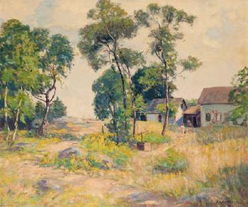 Landscape with barn by 
																	Homer Gordon Davisson