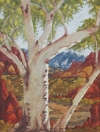 Untitled (Central Australian landscape) by 
																	Ewald Namatjira