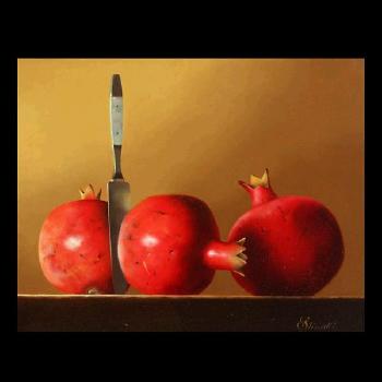 Still life with pomegranates by 
																			Gerald Paul Stinski