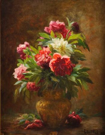 Bouquet de pivoines by 
																	Marthe Elisabeth Barbaud-Kock