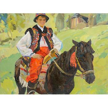 Ragazzo Gutzul a cavallo by 
																	Sergey Vadimovich Odaynik