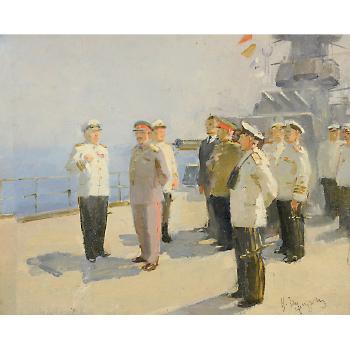 Stalin sulla nave Aurora by 
																	Victor G Puzyrkov