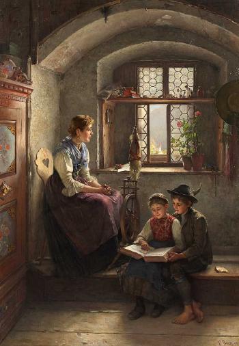 Kinder in der Stube by 
																	Friedrich Anton Otto Prolss