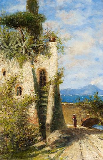 Blick auf den Vesuv by 
																	Ernst Hanfstangl
