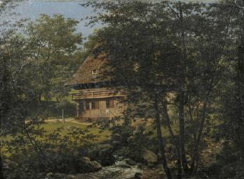 Schwarzwaldhaus am Bachlauf by 
																	Georg Wilhelm Issel