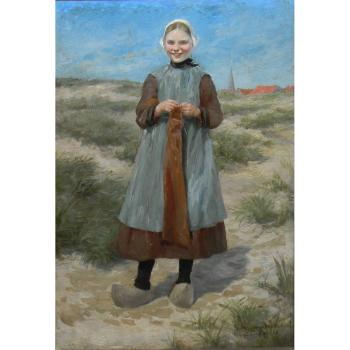 Dutch girl in a field by 
																	Julius Muller-Massdorf