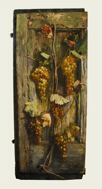 Trompe l'oeil wine shutter by 
																	Aurelio Zingoni