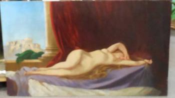 Reclining nude figure by 
																	Horvath Gyorgy