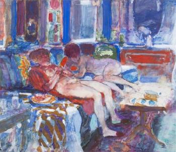 Two nudes, interior by 
																	Morton Kaish