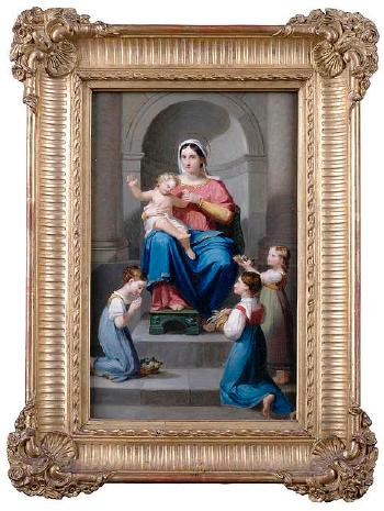 Thronende Maria mit Kind und gabenbringenden Mädchen by 
																			Maria Ellenrieder