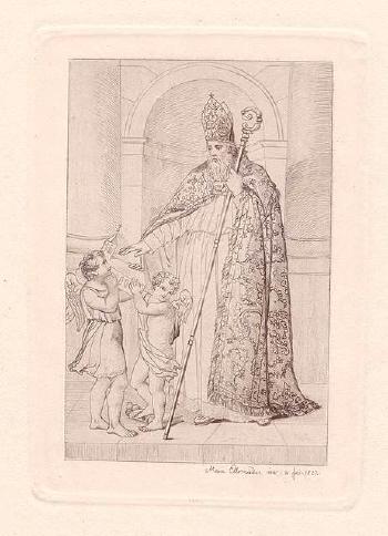 Heiliger Nikolaus mit zwei Englein by 
																			Maria Ellenrieder