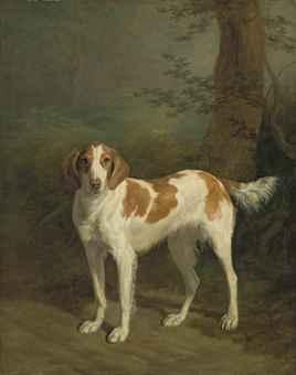 Dash, a setter in a wooded landscape by 
																	Jacques Laurent Agasse