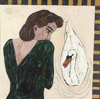 Leda and the swan by 
																	Charlotte Mutsaers