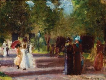 A stroll in Central Park by 
																	George F Of