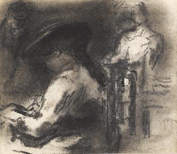 Woman reading by 
																	Miles Evergood
