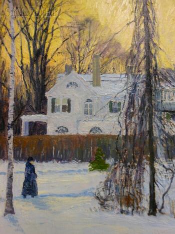 Stroll in winter's twilight by 
																			John Nichols Haapanen