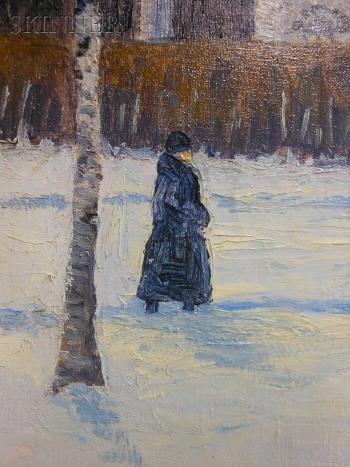 Stroll in winter's twilight by 
																			John Nichols Haapanen