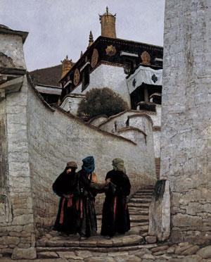 Three pilgrims by 
																	 Sun Xiangyang