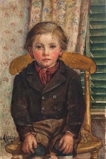 Young boy seated on a chair by 
																	Blanche Macarthur