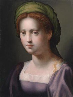 Portrait of a young lady as a Sibyl by 
																	 Puligo