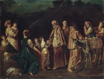 Monks collecting eggs by 
																	Giuseppe Gambarini