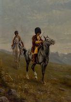 Bewaffnete Tscherkessen zu Pferd by 
																	Alexander Amandus von Wahl