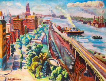 Riverside Drive mit Hudson by 
																	Trude Waehner