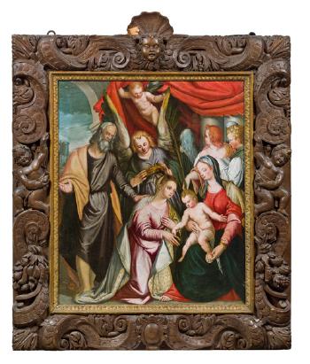 Mystische Vermählung der hl. Katharina by 
																			Bernardino India