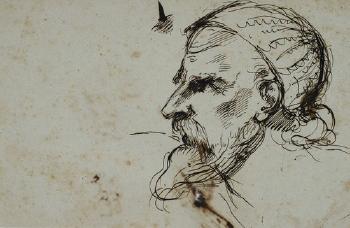 Kopf eines älteren Mannes mit Kappe by 
																	Carl Friedrich Rumohr