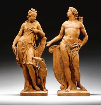 Apollo And Diana by 
																	Jean Joseph Vinache