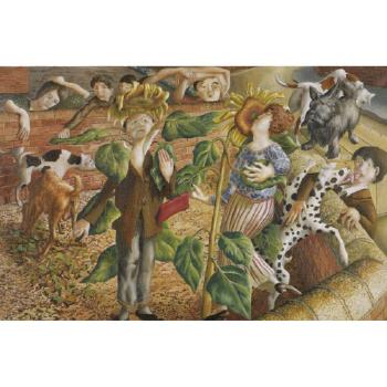 Sunflower And Dog Worship by 
																	Stanley Spencer
