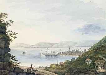 View of Mount Edgcumbe and Penlee Point, Plymouth by 
																	John Swete