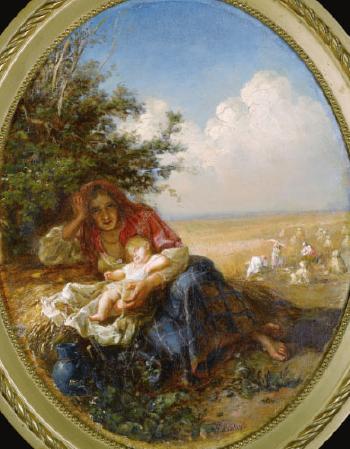 Mother And Child In The Wheat Field by 
																	Nikolai Efimovich Rachkov