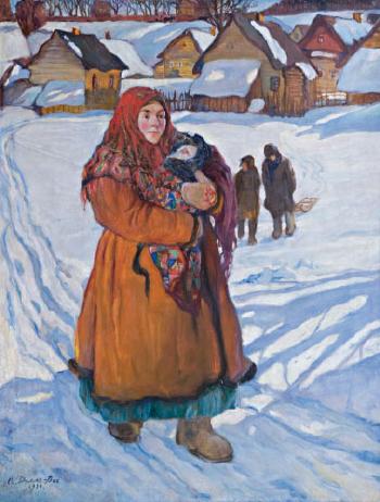The Young Mother by 
																	Olga della vos Kardovskaia