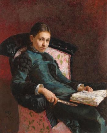 Portrait Of The Artist's Wife, Vera Repin by 
																	Ilia Repin